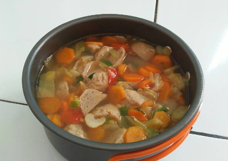 Cara Gampang Menyiapkan Simple Sup Bakso, Enak