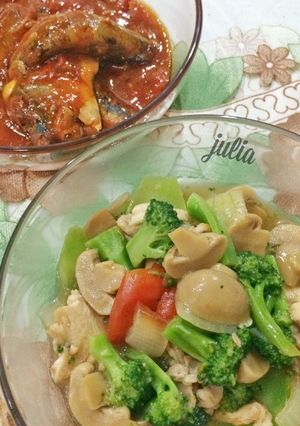 Foto resep Tumis jamur & brokoli