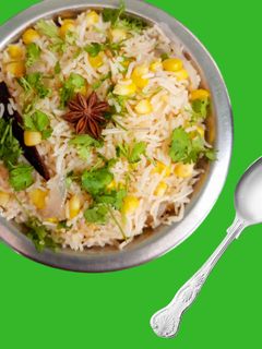 ஸ்வீட் கார்ன் புலாவ் (Sweet corn pulao recipe in tamil) செய்முறை முக்கிய புகைப்படம்