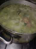 Sopa crema de verduras y menudos de pollo
