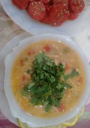 A picture of Schezwan soup And Honey Carrot.