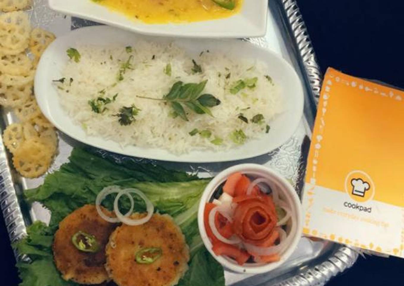 Daal chawal and harai bharai kabab