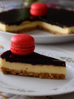 Una foto de Tarta de queso con arándanos