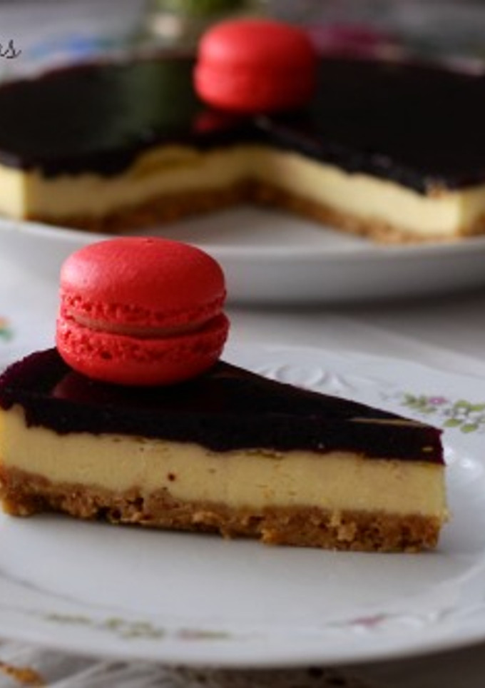 Una foto de Tarta de queso con arándanos