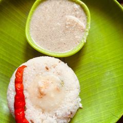 A picture of Barnyard rice and peanut, potato curry for fast recipe.