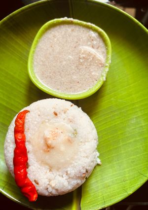 A picture of Barnyard rice and peanut, potato curry for fast recipe.