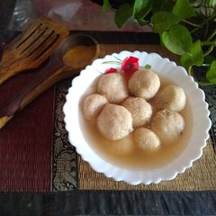 A picture of Choco stuffed rasgulla.