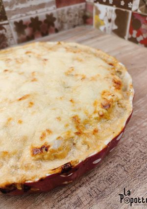 Une photo de Gratin fondant de poireaux et cabillaud