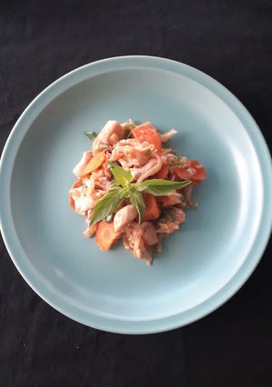 Una foto de Pasta al jengibre con pollo