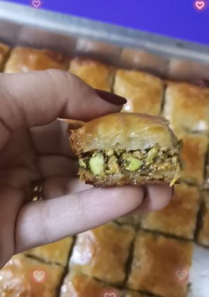 صورة لوصفة بقلاوة بالفستق