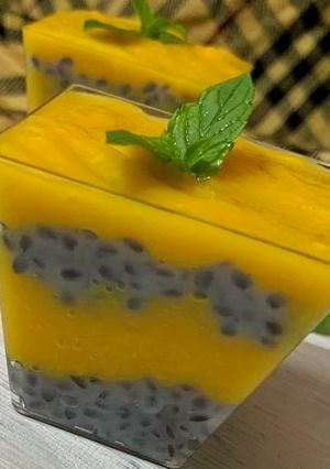 A picture of Mango and chia pudding.