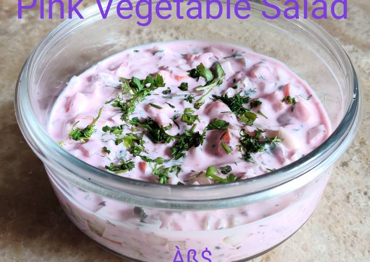 Recipe: Delicious Pink Vegetable Salad#salad