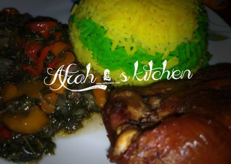 Recipe of Quick Yellow and green rice