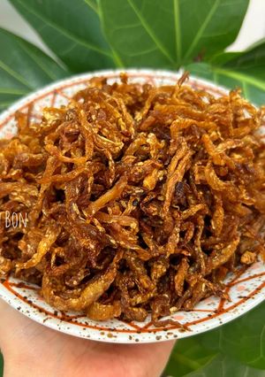 Hình của món Xá Bấu (Củ Cải Muối) Rim Giòn Chay.