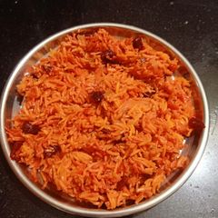 A picture of Beetroot Rice in pressure cooker.