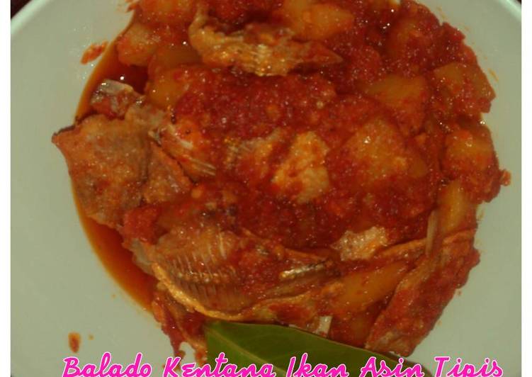 Balado kentang Ikan Asin Tipis