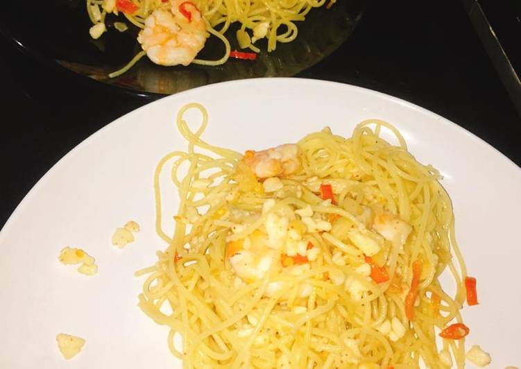 Resep Spaghetti Aglio Olio Udang, Menggugah Selera
