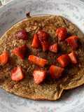 Tortilla de avena con fresas