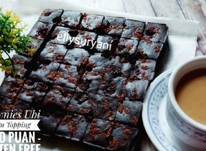 Foto resep Brownies Ubi Ungu Topping Gulo Puan - Gluten Free Yummy