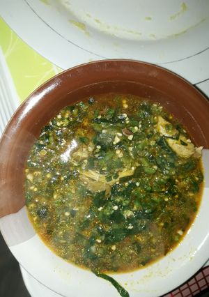 A picture of Okro soup.