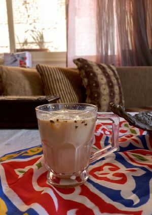 A picture of Iced latte like in starbucks without a machine.