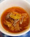 Canh kim chi thịt bò nấu lười