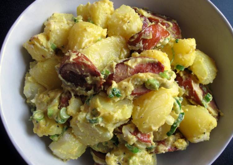 Recipe of Award-winning Curry Flavoured German Sausage & Potato Salad