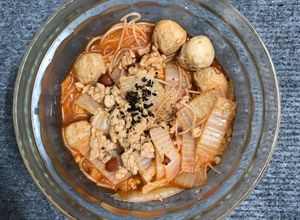 Hình của món Bún kim chi: Giảm cân healthy + eatclean.