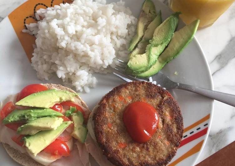 Burger sana con arroz