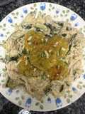 486. Tallarines de calabacín con albóndigas de coliflor verde (principal verduras)