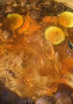 A picture of California Farm Gochujang Chicken Thigh Soup Dinner.
