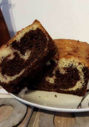 Une photo de Gâteau marbré vanille - chocolat