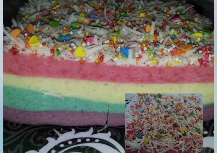 Rainbow Cake Kukus Sederhana