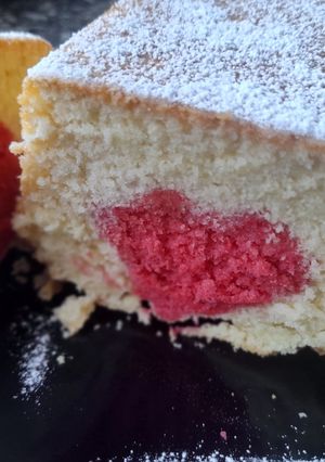 Una foto de Budín con corazón interno