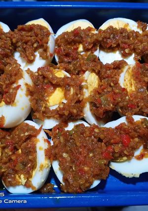 Foto resep Telor rebus siram sambel terasi