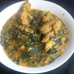 A picture of Bitterleaf soup.
