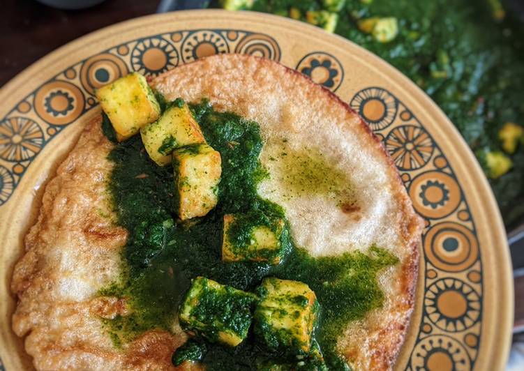 Recipe of Any-night-of-the-week Spinach Paneer and Kati rolls