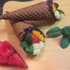 A picture of Fruit 🍉  Waffle Cones.