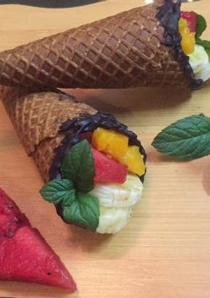 A picture of Fruit 🍉  Waffle Cones.