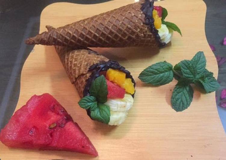 Recipe of Ultimate Fruit 🍉  Waffle Cones