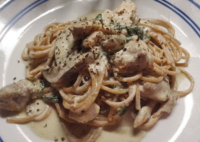 My Spinach Ricotta Chicken Mushroom Pasta