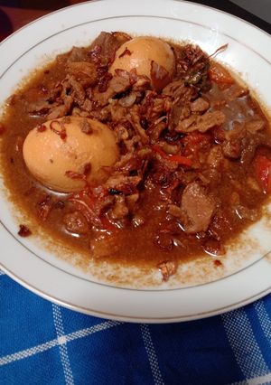 Foto resep Semur daging dan telor