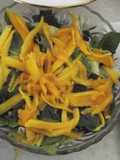 Ensalada de quelites, mango y calabaza con vinagreta de chile verde y xoconostle