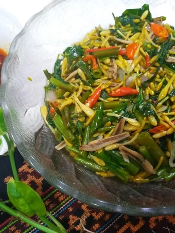 Cara Gampang Membikin Resep Tumis Kangkung Teri gundul bunga pepaya yang Enak Banget Anti Ribet, Lezat Sekali