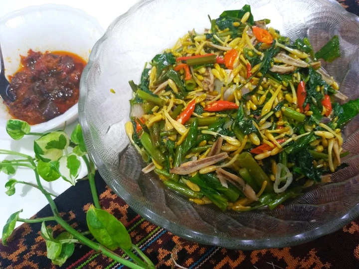 Cara Gampang Membikin Resep Tumis Kangkung Teri gundul bunga pepaya yang Enak Banget Anti Ribet, Lezat Sekali