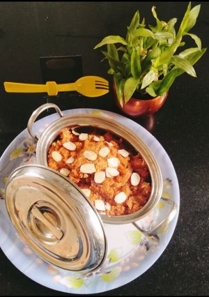 A picture of Royal carrot Halwa ❤️ gajar Ka Halwa.