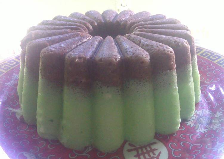 Bolu kukus coklat pandan mini