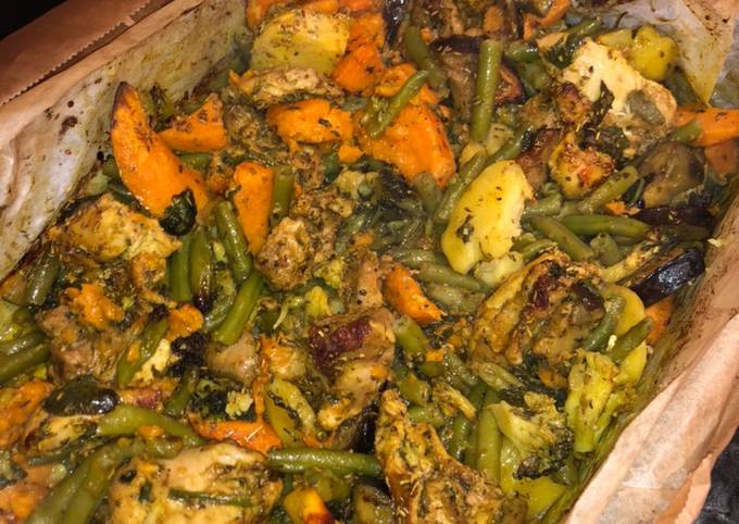 How to Prepare Speedy Chicken with vegetables in the oven