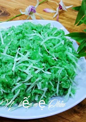Hình của món Cốm dẹp trộn sữa dừa.