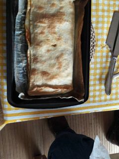 Una foto de Empanada de bacalao con pimientos